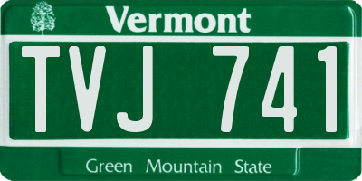 VT license plate TVJ741
