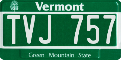 VT license plate TVJ757
