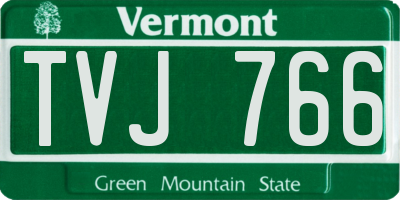 VT license plate TVJ766