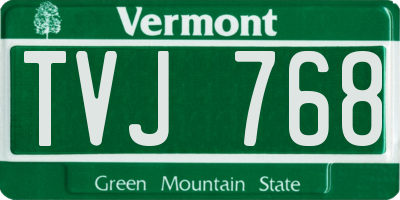 VT license plate TVJ768