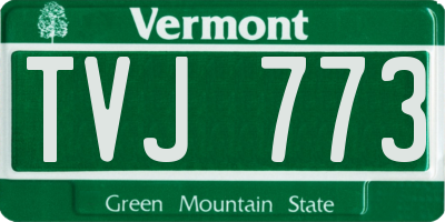 VT license plate TVJ773