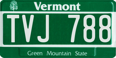 VT license plate TVJ788