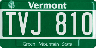 VT license plate TVJ810