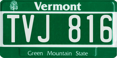 VT license plate TVJ816