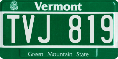 VT license plate TVJ819