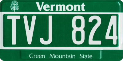 VT license plate TVJ824