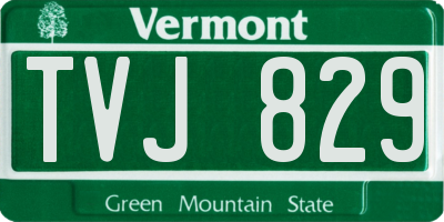 VT license plate TVJ829