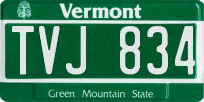 VT license plate TVJ834