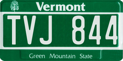 VT license plate TVJ844