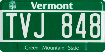 VT license plate TVJ848