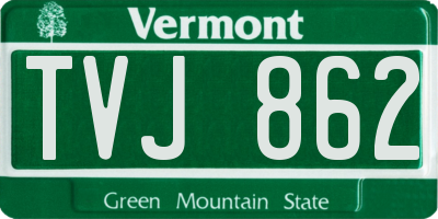 VT license plate TVJ862