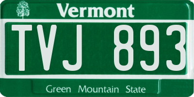 VT license plate TVJ893