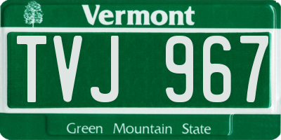 VT license plate TVJ967