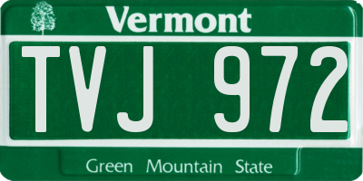 VT license plate TVJ972
