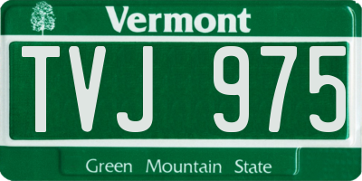 VT license plate TVJ975