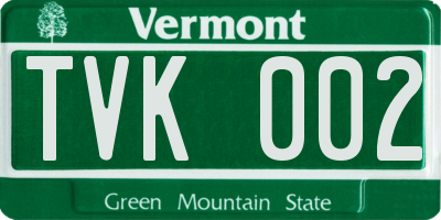 VT license plate TVK002