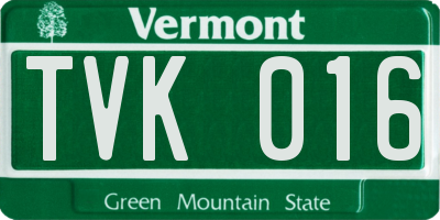 VT license plate TVK016