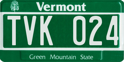 VT license plate TVK024