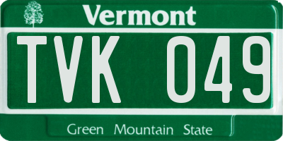 VT license plate TVK049