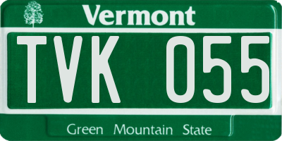 VT license plate TVK055