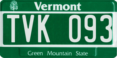 VT license plate TVK093