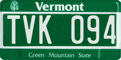 VT license plate TVK094