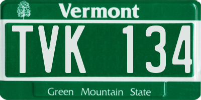 VT license plate TVK134