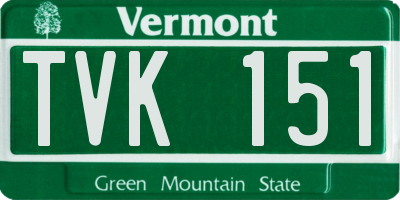 VT license plate TVK151