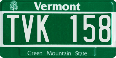 VT license plate TVK158