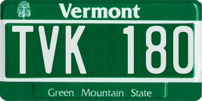 VT license plate TVK180