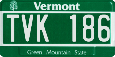 VT license plate TVK186