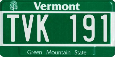 VT license plate TVK191