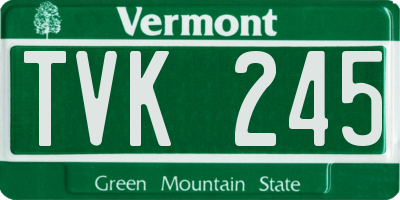 VT license plate TVK245