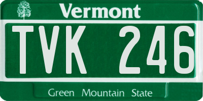 VT license plate TVK246