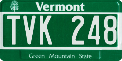 VT license plate TVK248