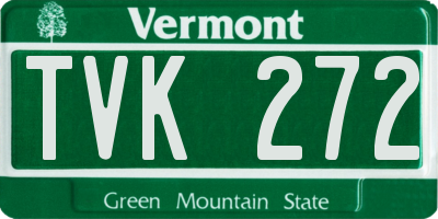 VT license plate TVK272