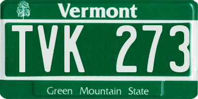 VT license plate TVK273