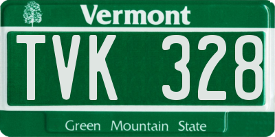 VT license plate TVK328