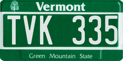 VT license plate TVK335