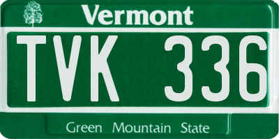 VT license plate TVK336