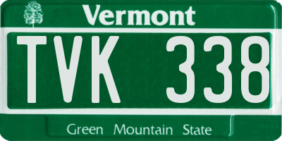 VT license plate TVK338