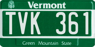 VT license plate TVK361