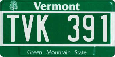 VT license plate TVK391