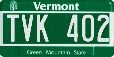 VT license plate TVK402