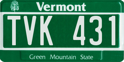 VT license plate TVK431
