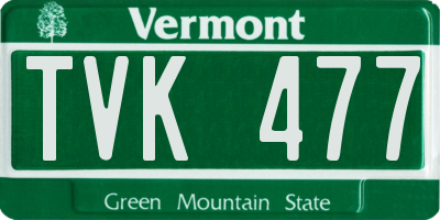 VT license plate TVK477
