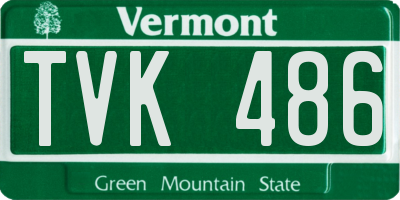 VT license plate TVK486