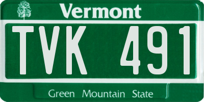 VT license plate TVK491