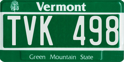 VT license plate TVK498