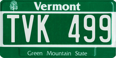 VT license plate TVK499